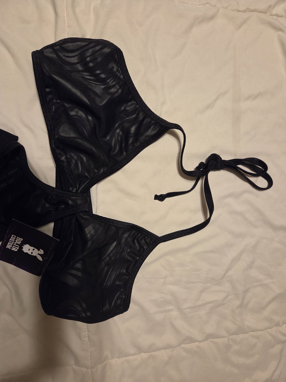 Rolita Couture Black Sheer Cutout Rave Festival Dress Bodysuit Large NWT - Picture 2 of 5